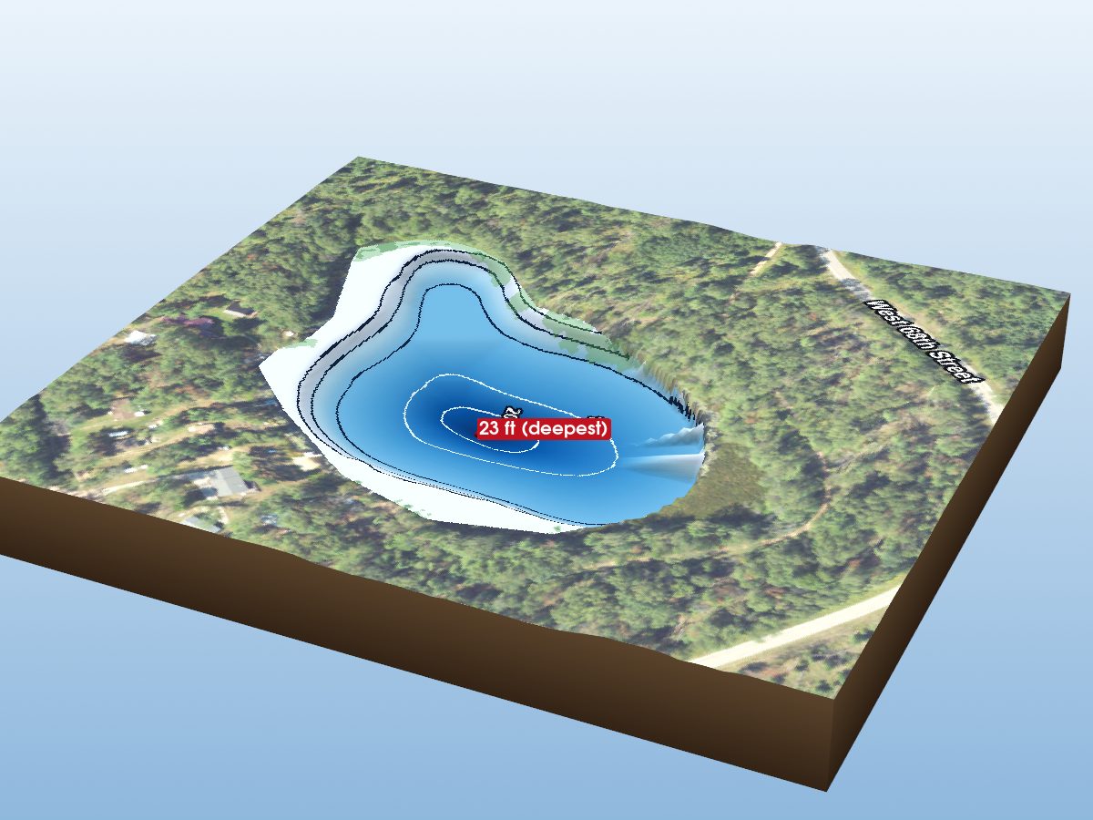 Depth map of Spruce Lake