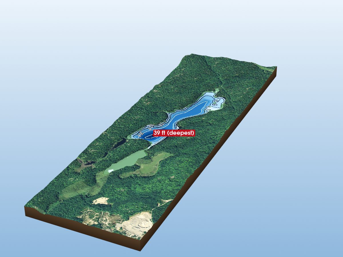Depth map of Spur Lake