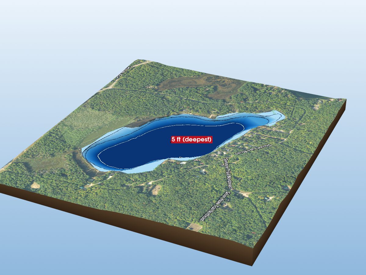 Depth map of Squaw Lake