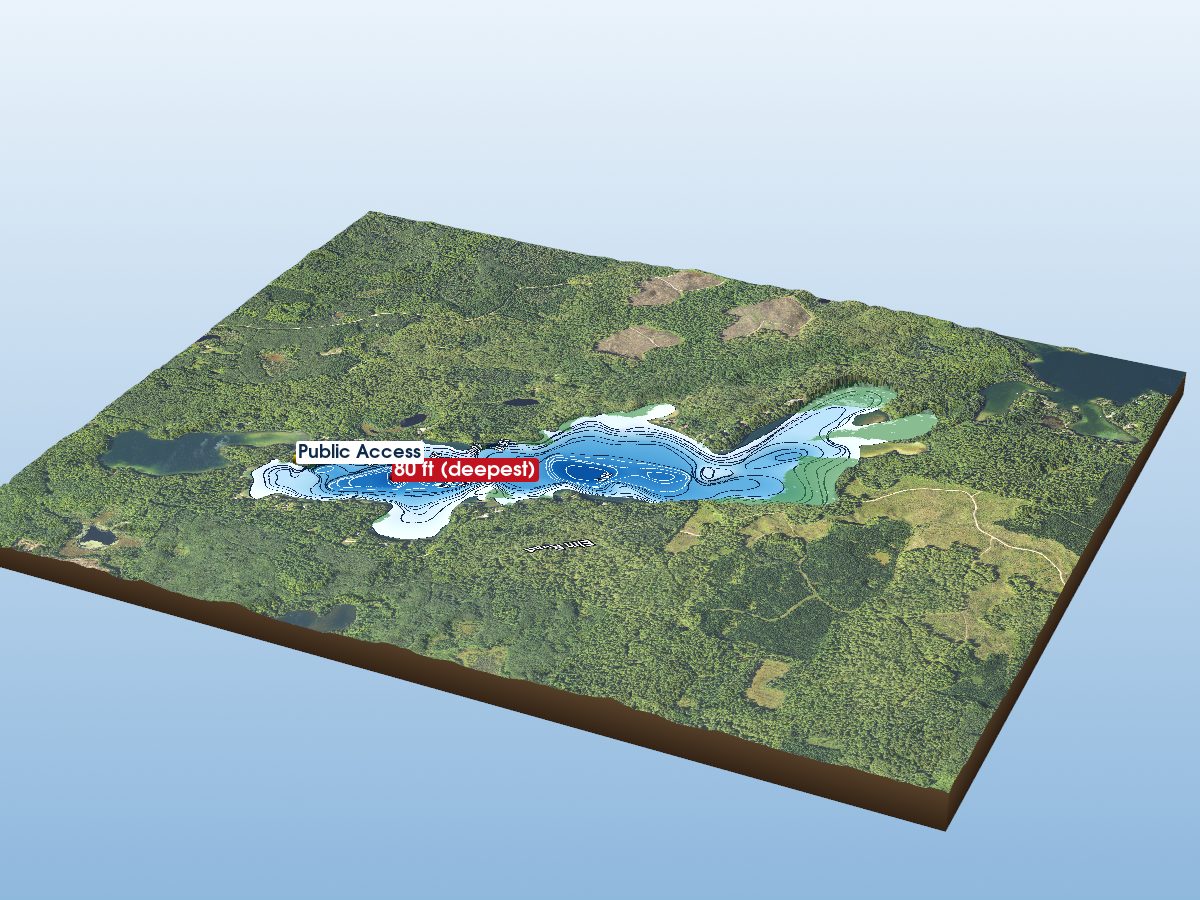Depth map of Squaw Lake