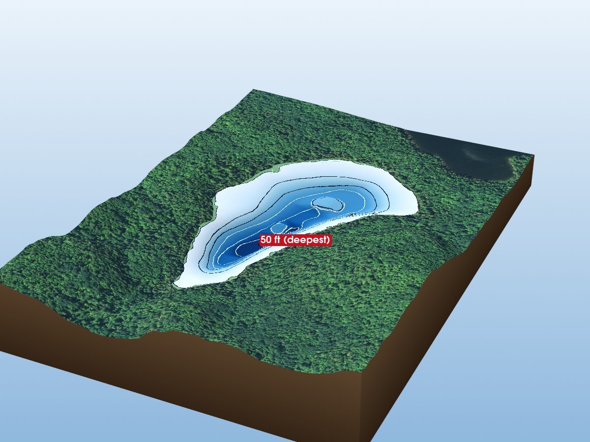 Depth map of Squawk Lake