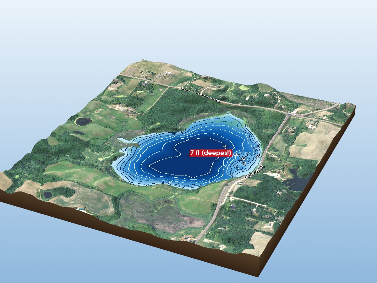 Depth map of St. Catherine Lake