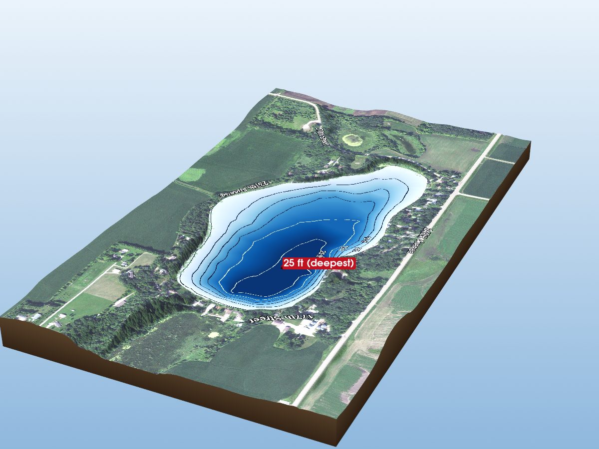 Depth map of St. Olaf Lake