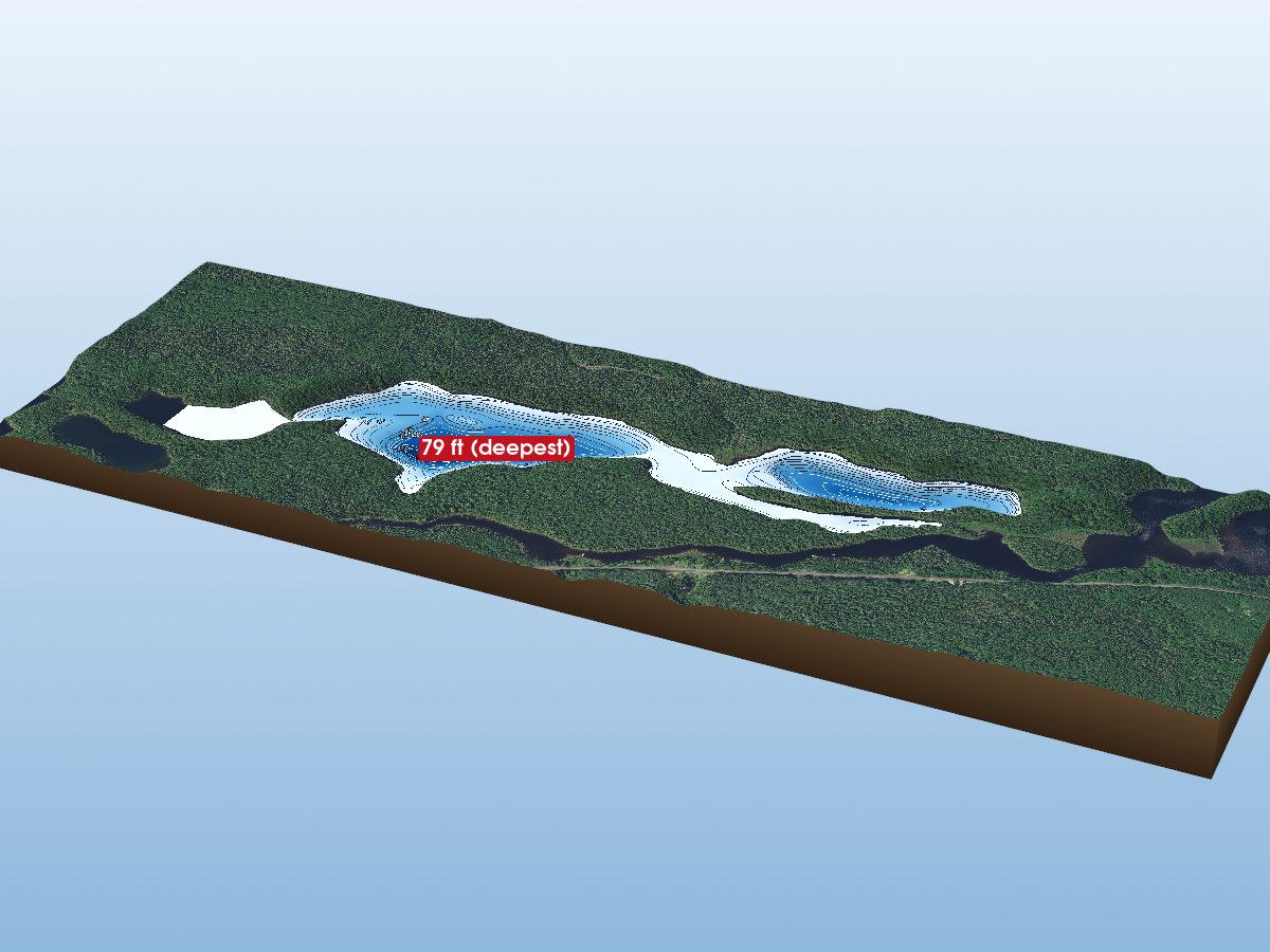 Depth map of Stackpool Lake