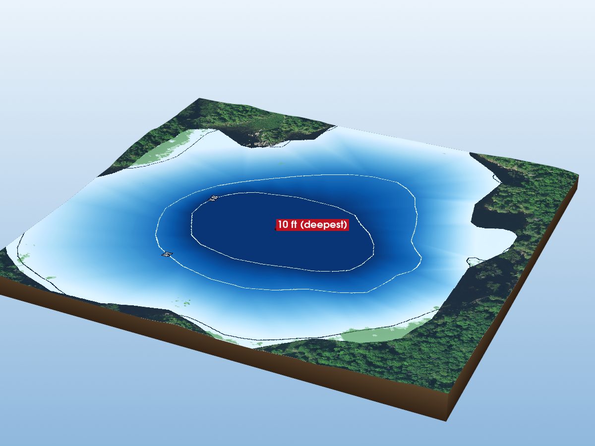Depth map of Stanzel Lake