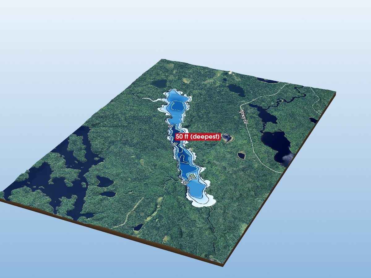 Depth map of Stanzhikimi Lake