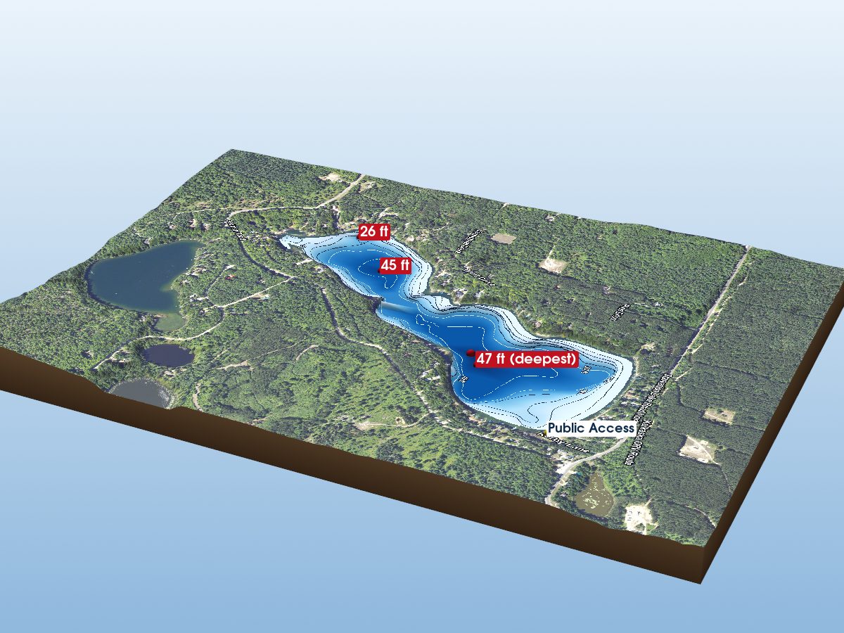 Depth map of Starvation Lake