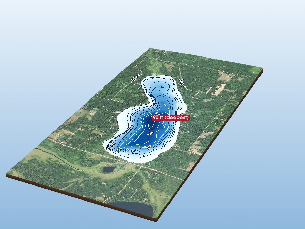 Depth map of Steamboat Lake