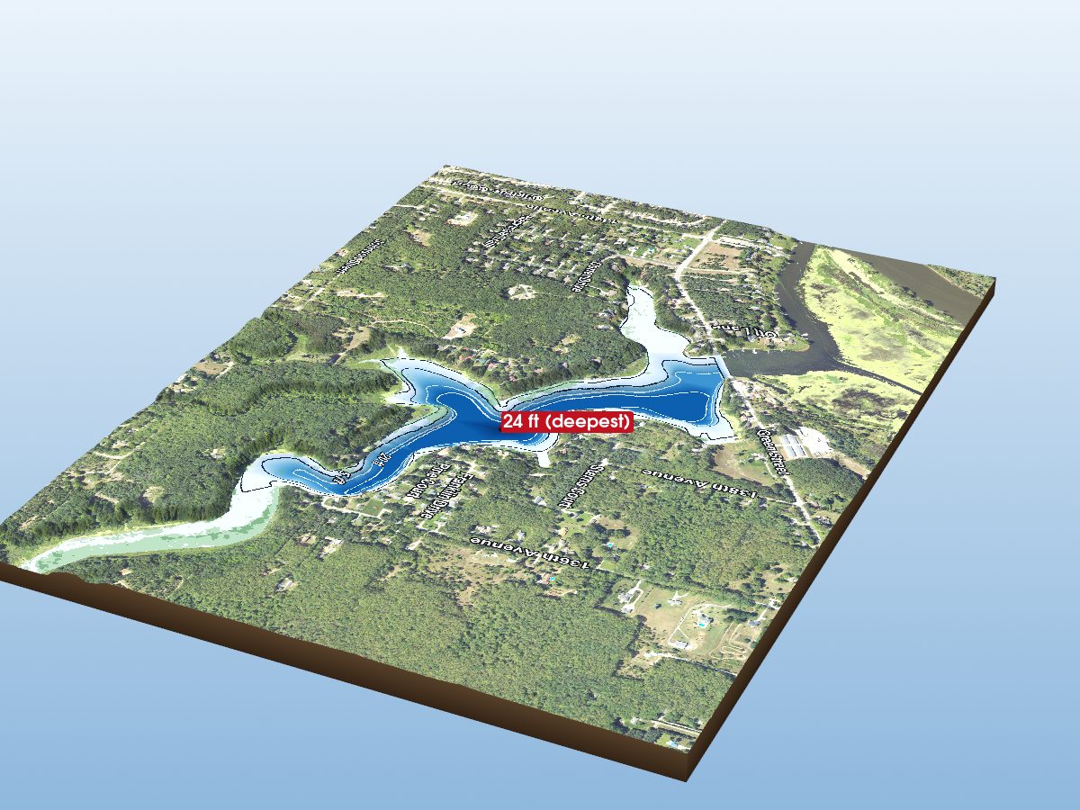 Depth map of Stearn's Bayou