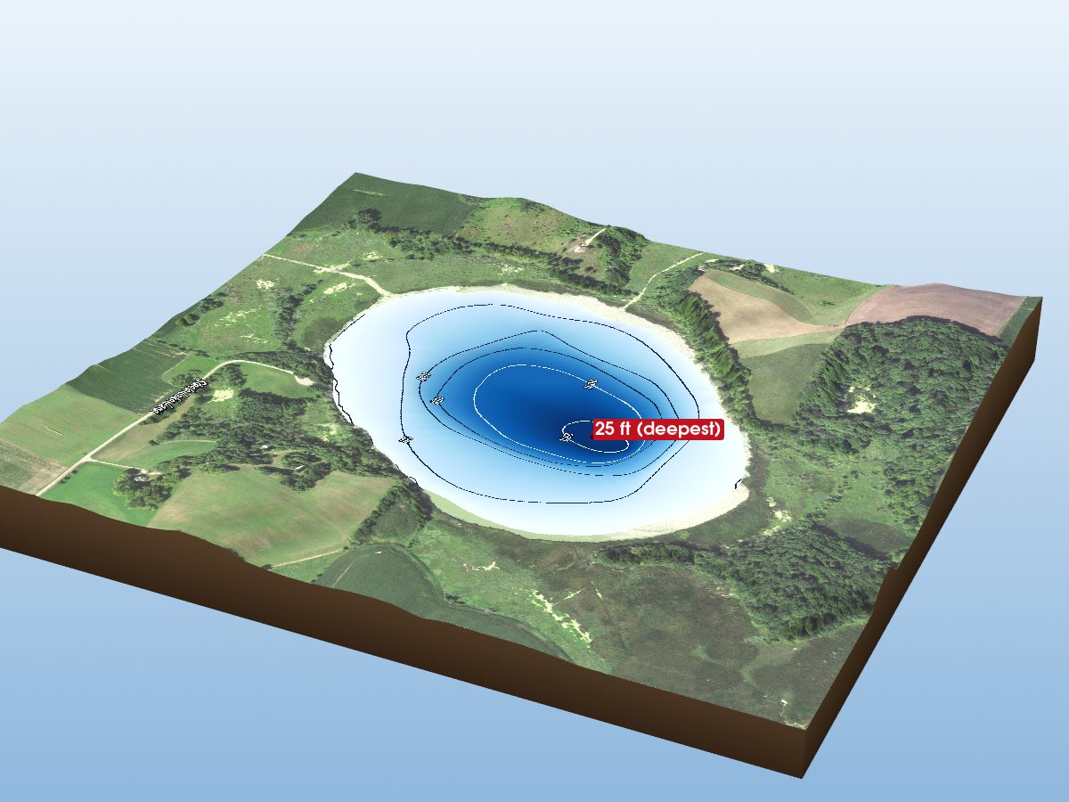 Depth map of Steele Lake
