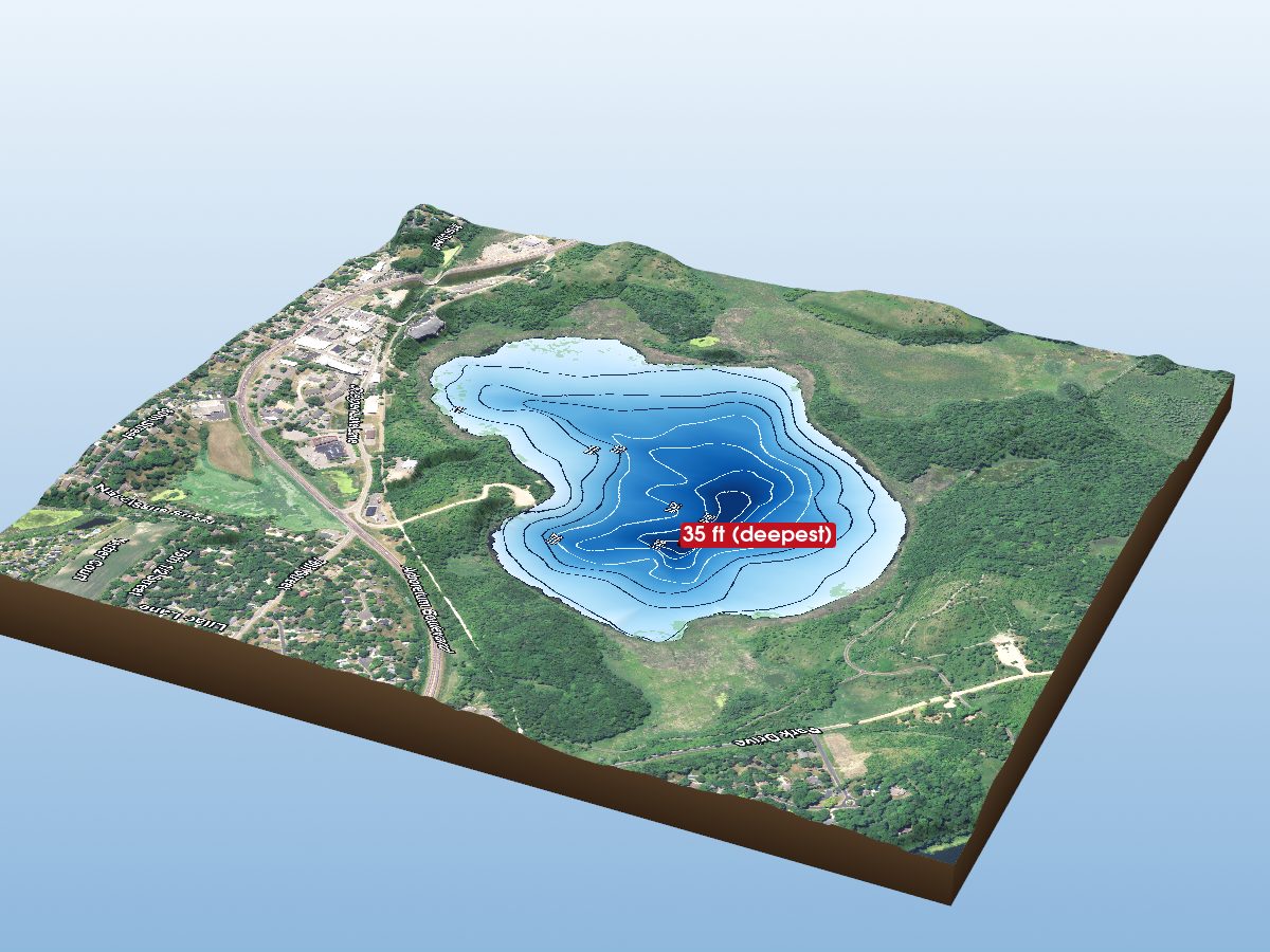 Depth map of Steiger Lake