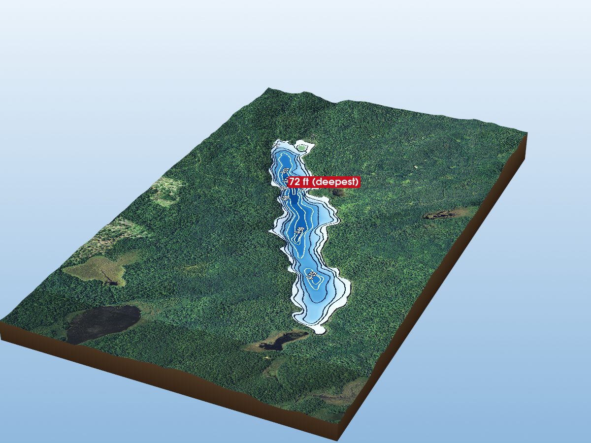 Depth map of Stephens Lake