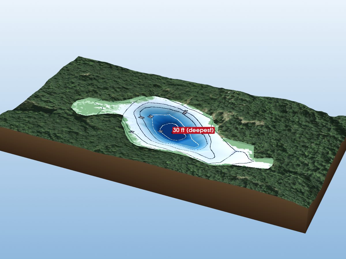 Depth map of Stethan Lake