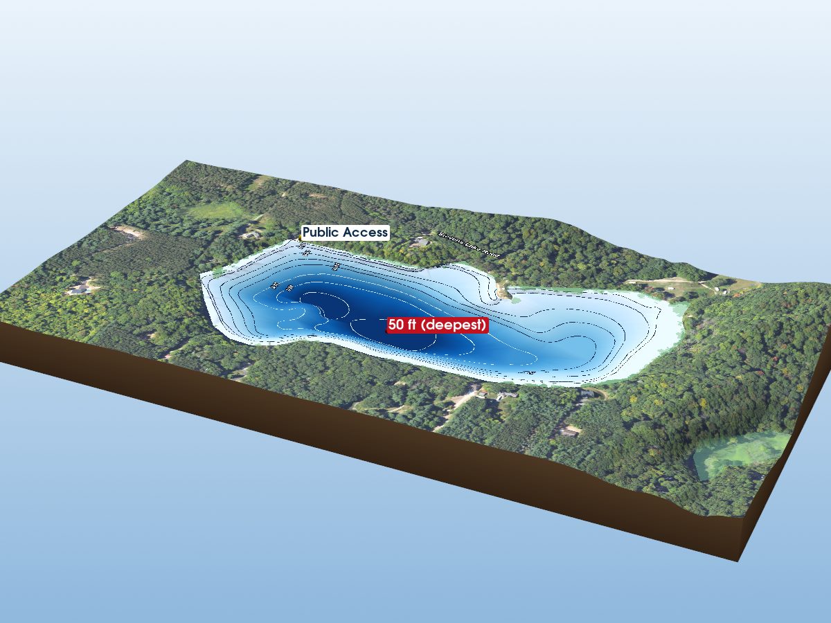 Depth map of Stevens Lake