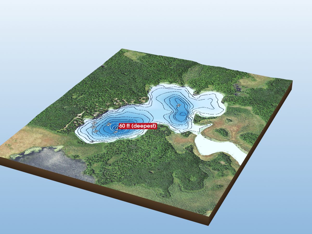 Depth map of Stevens Lake