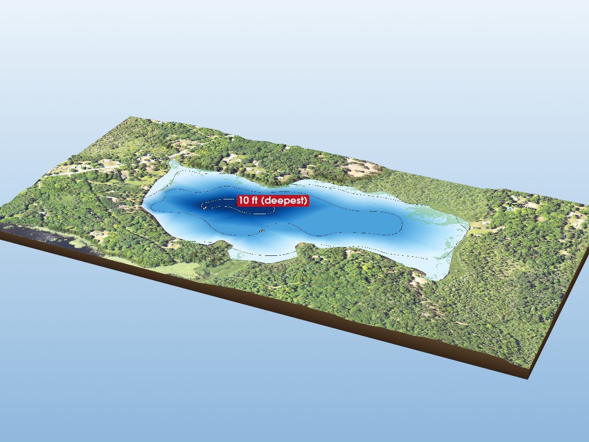 Depth map of Stevens Lake