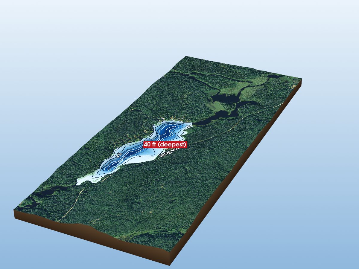 Depth map of Stevenson Lake