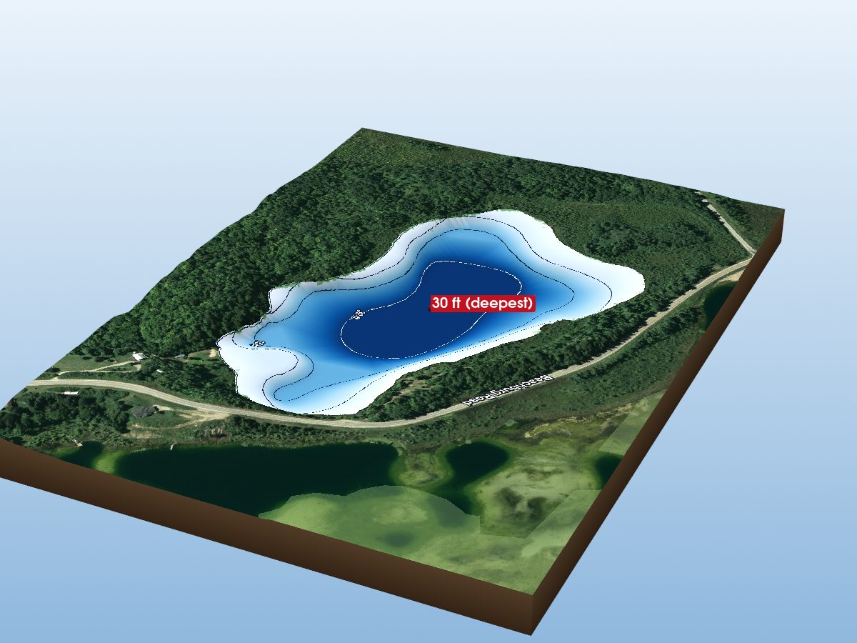 Depth map of Stevenson Lake