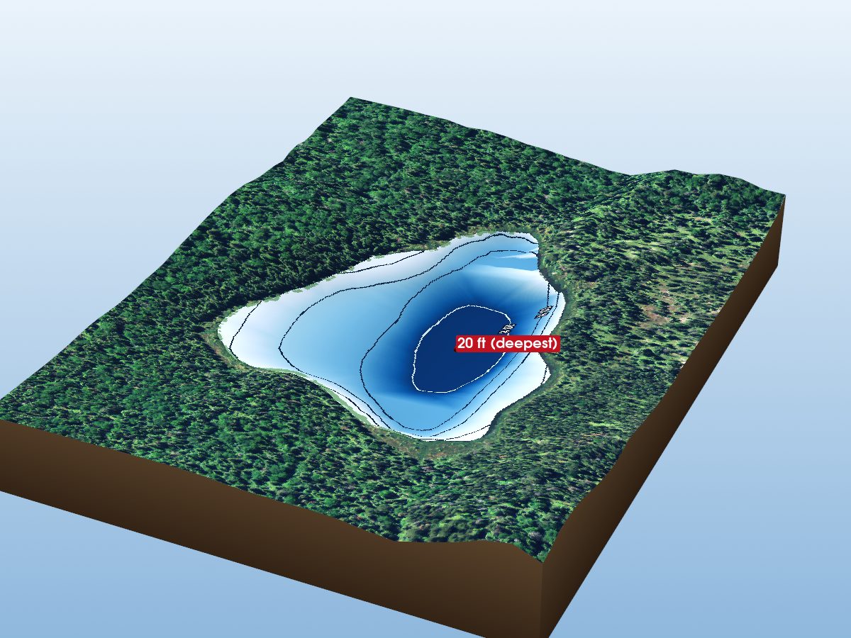 Depth map of Stever Lake