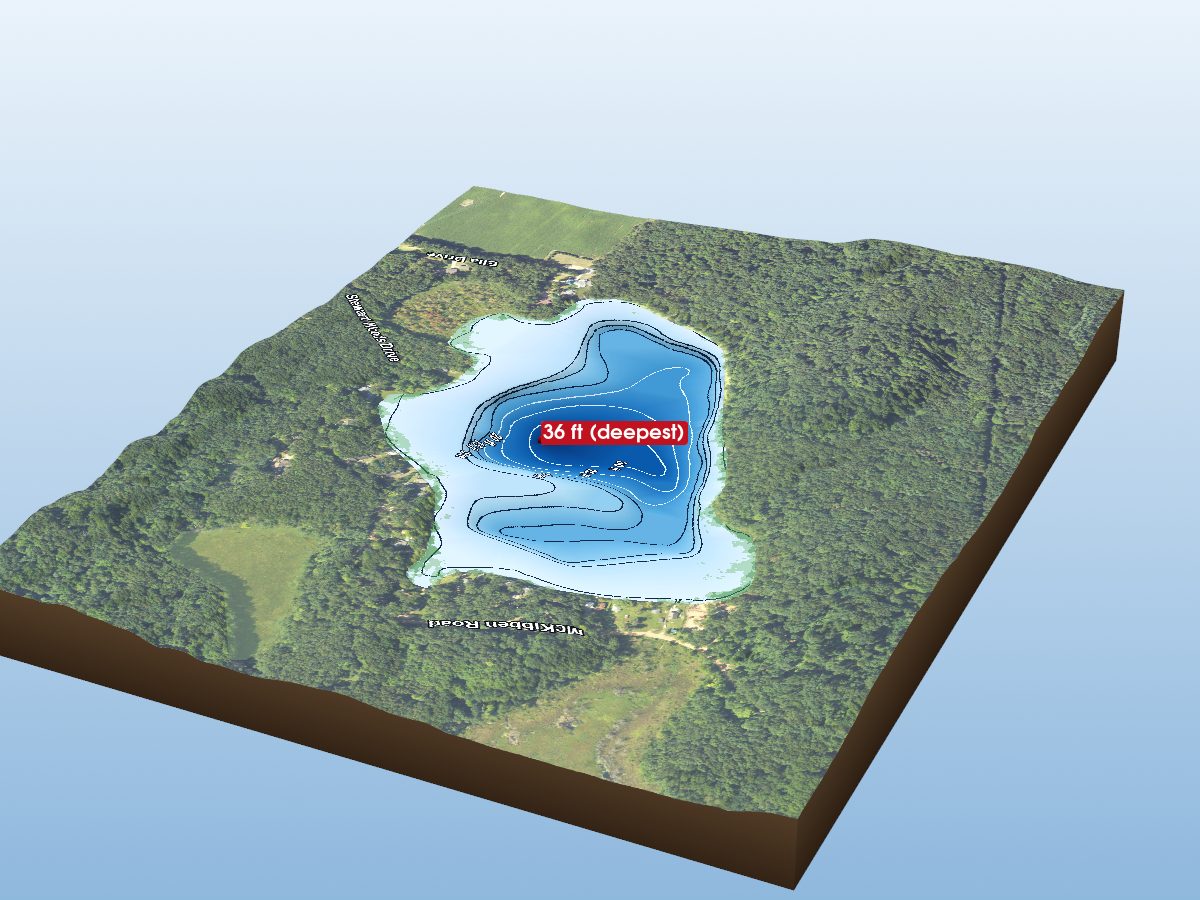 Depth map of Stewart Lake