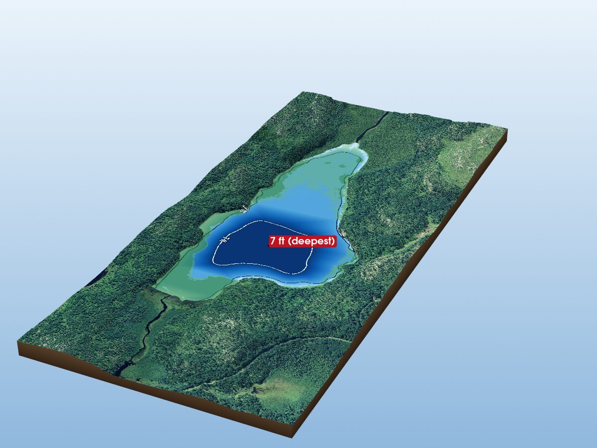 Depth map of Stewart Lake