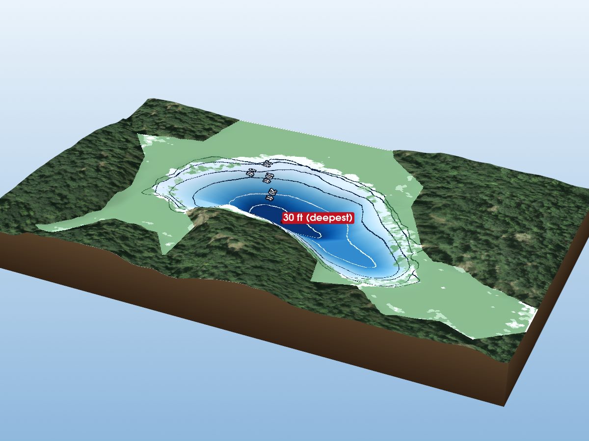 Depth map of Stick Lake