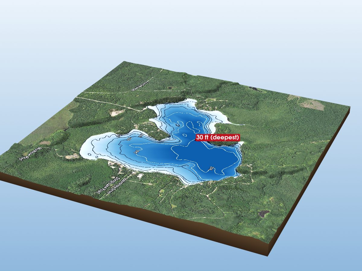 Depth map of Stingy Lake