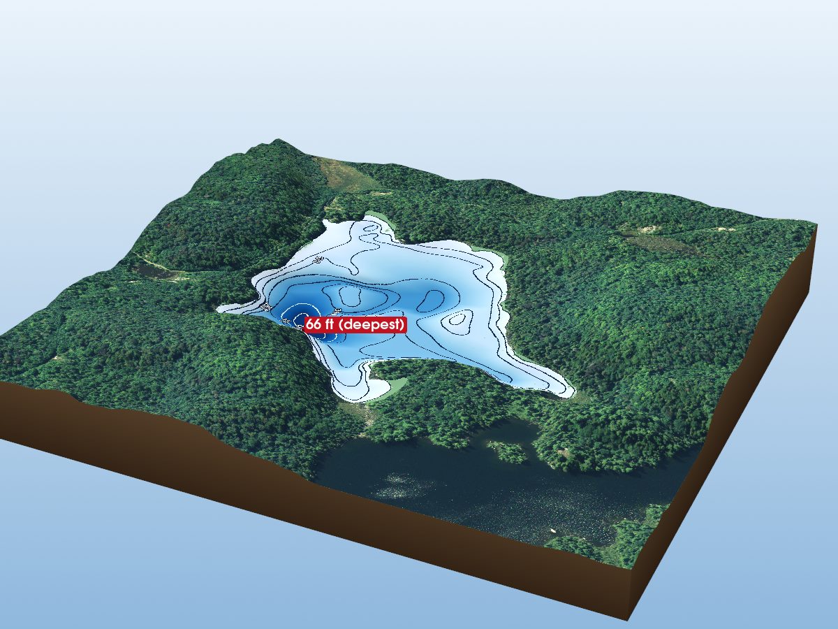 Depth map of Stinkfish Lake