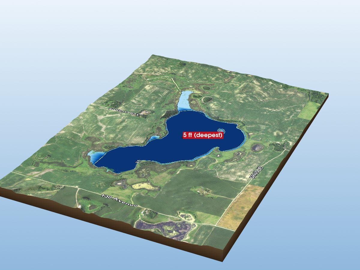 Depth map of Stinking Lake