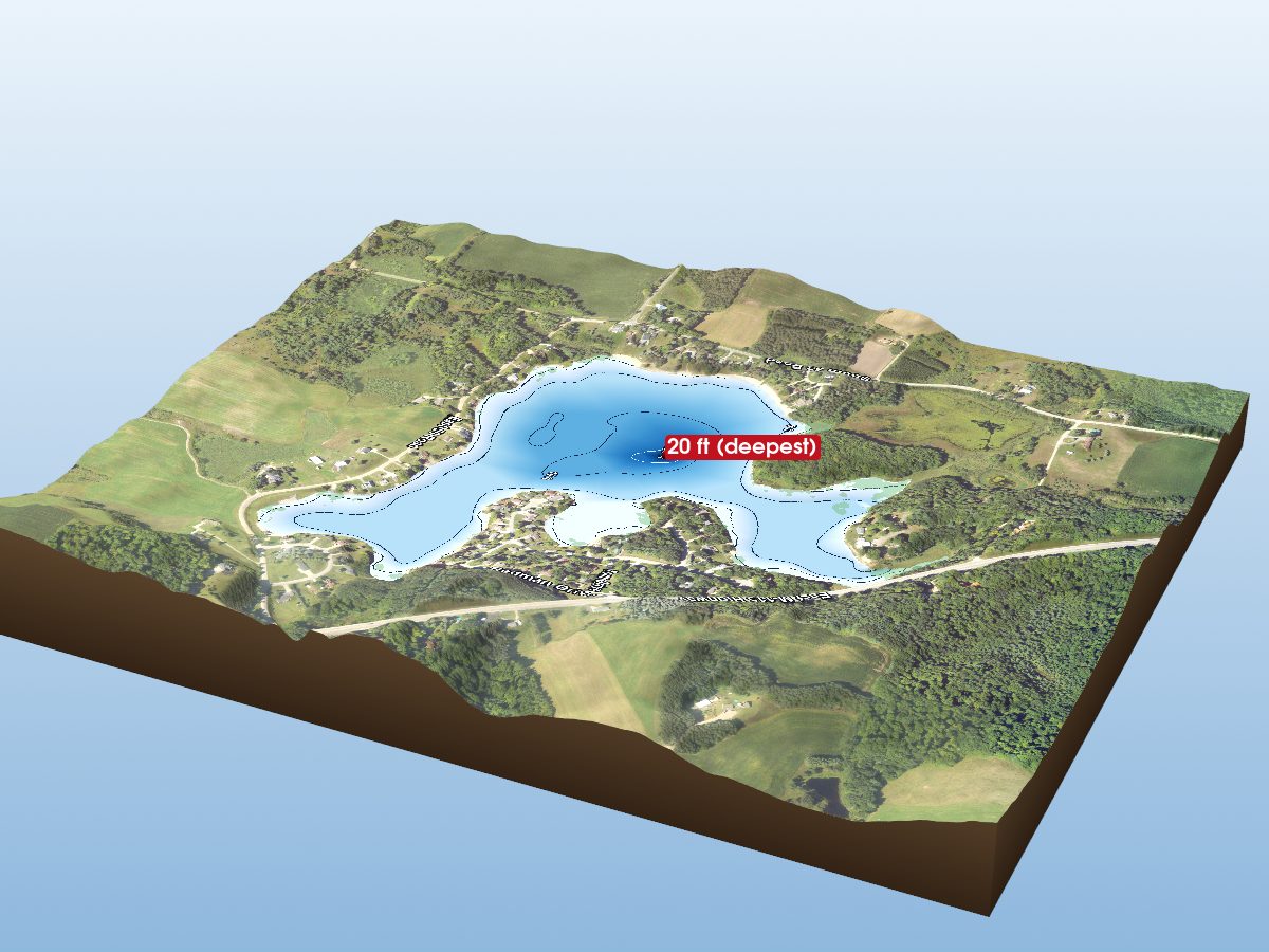 Depth map of Stone Ledge Lake