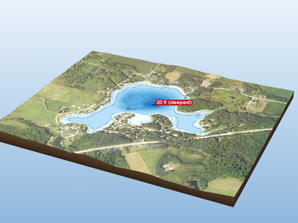 Depth map of Stone Ledge Lake