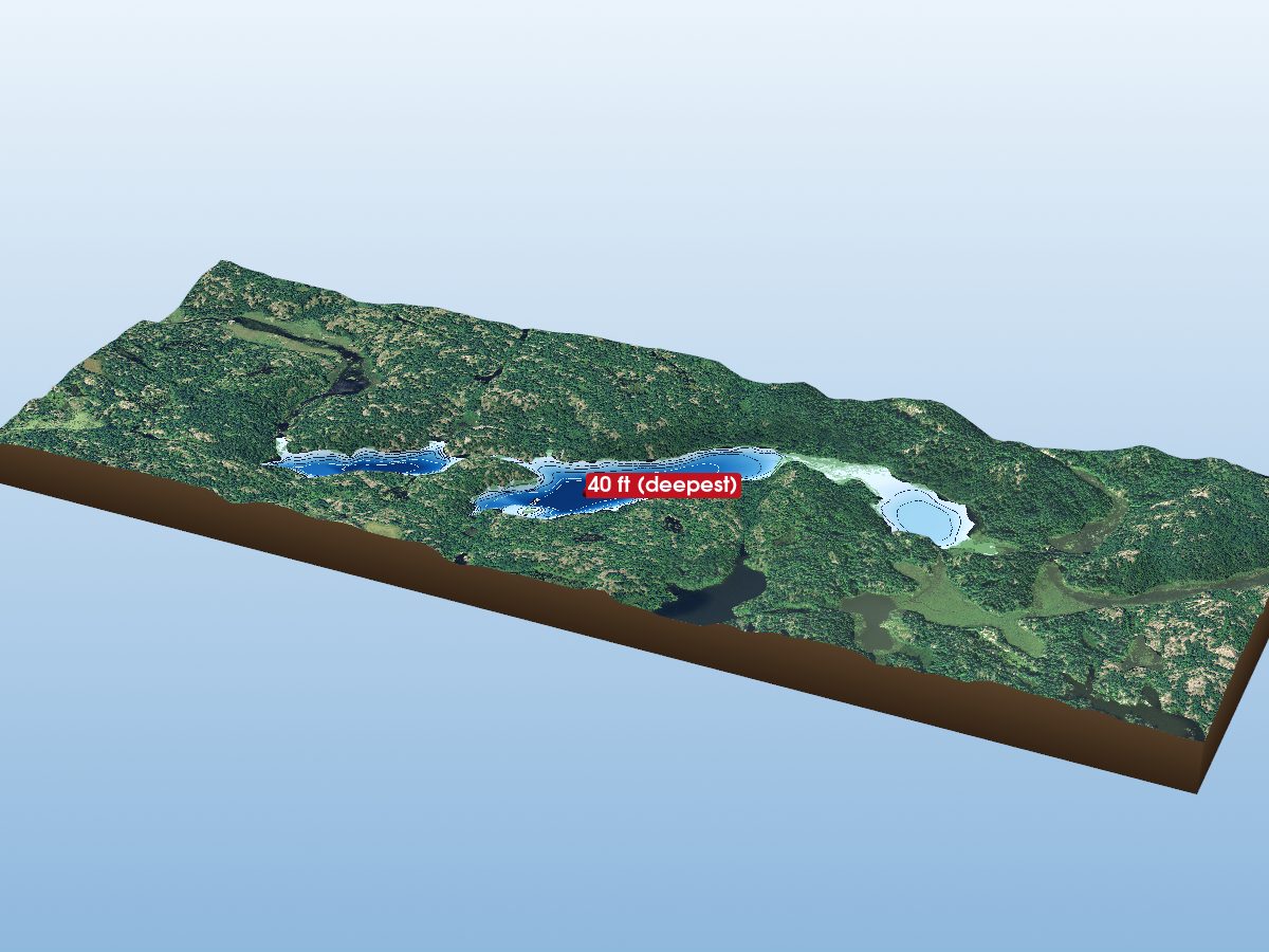 Depth map of Stoplog Lake