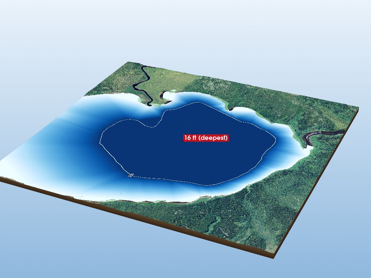 Depth map of Stoughton Lake