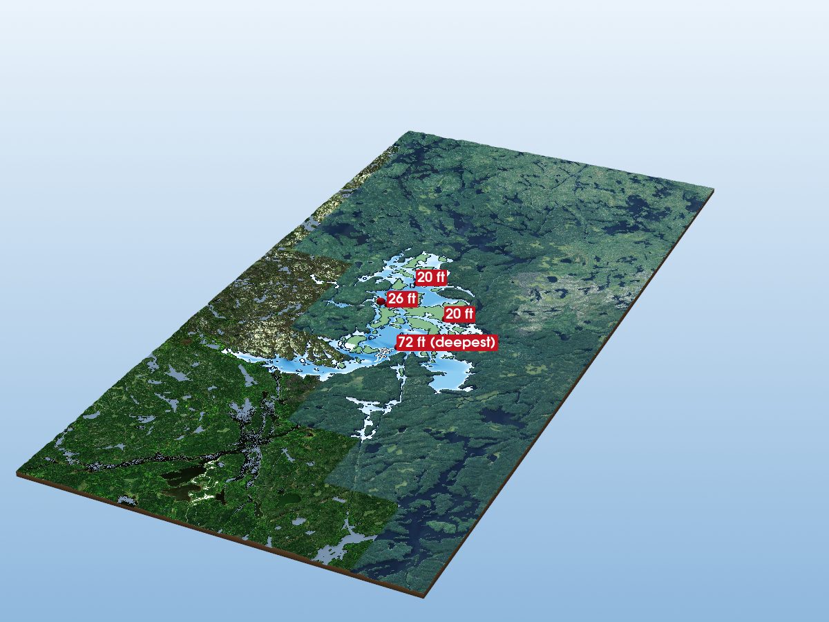 Depth map of Stout Lake