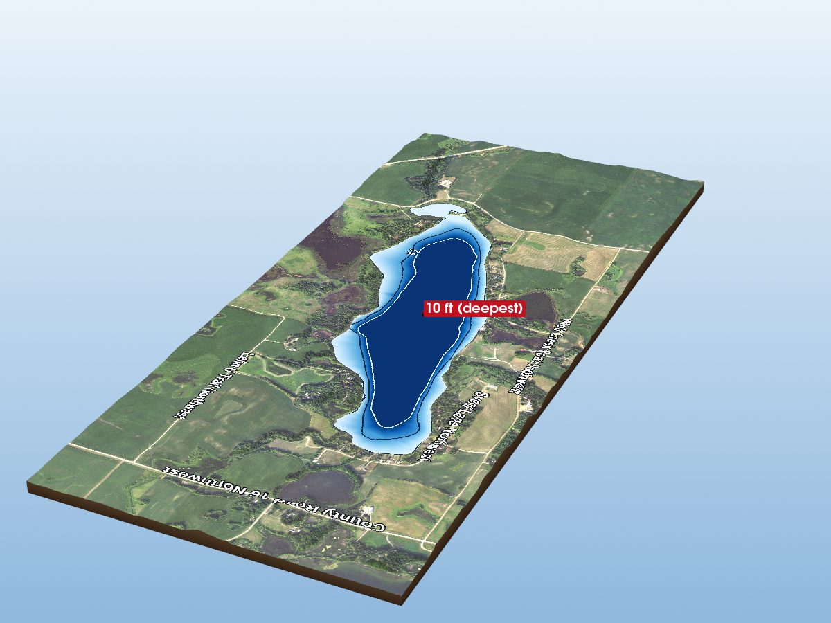 Depth map of Stowe Lake
