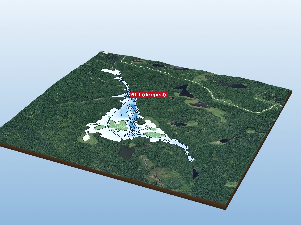 Depth map of Strickland Lake