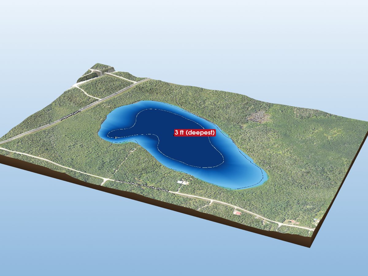 Depth map of Stringham Lake