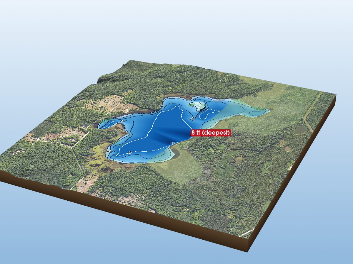 Depth map of Strouble Lake