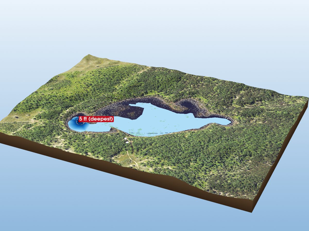 Depth map of Stump Lake