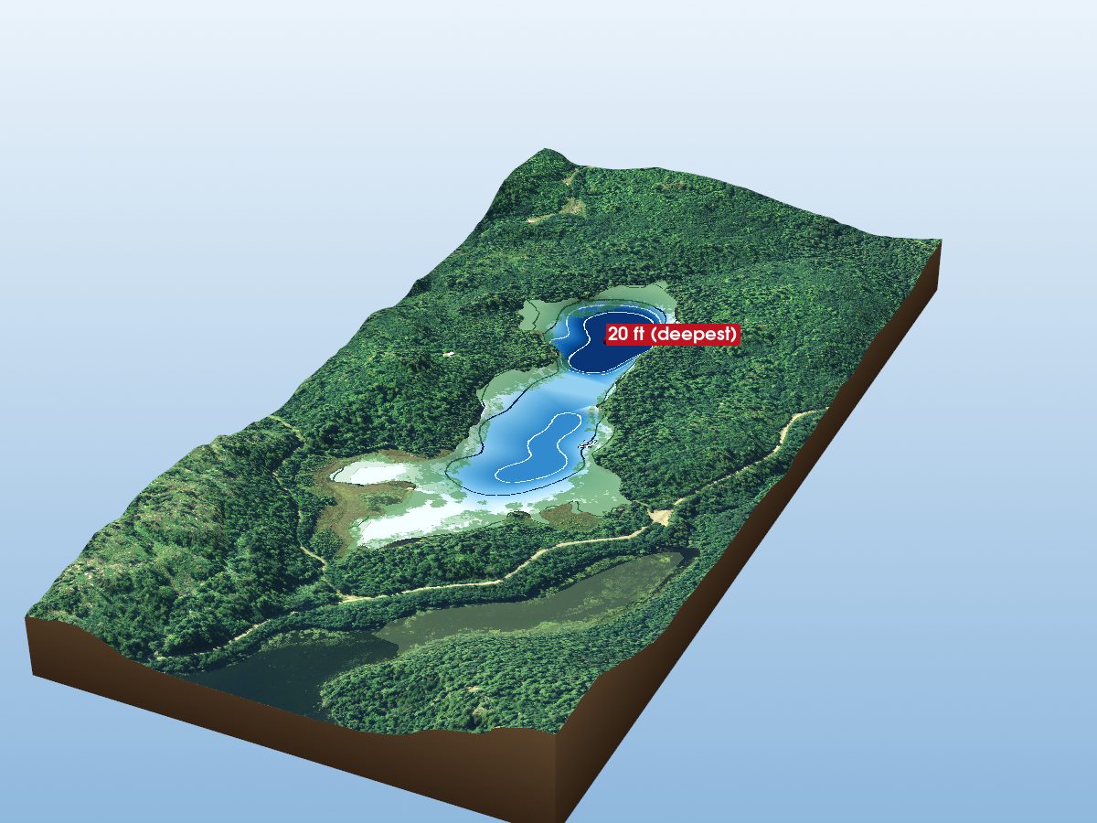 Depth map of Sturgeon Lake 33