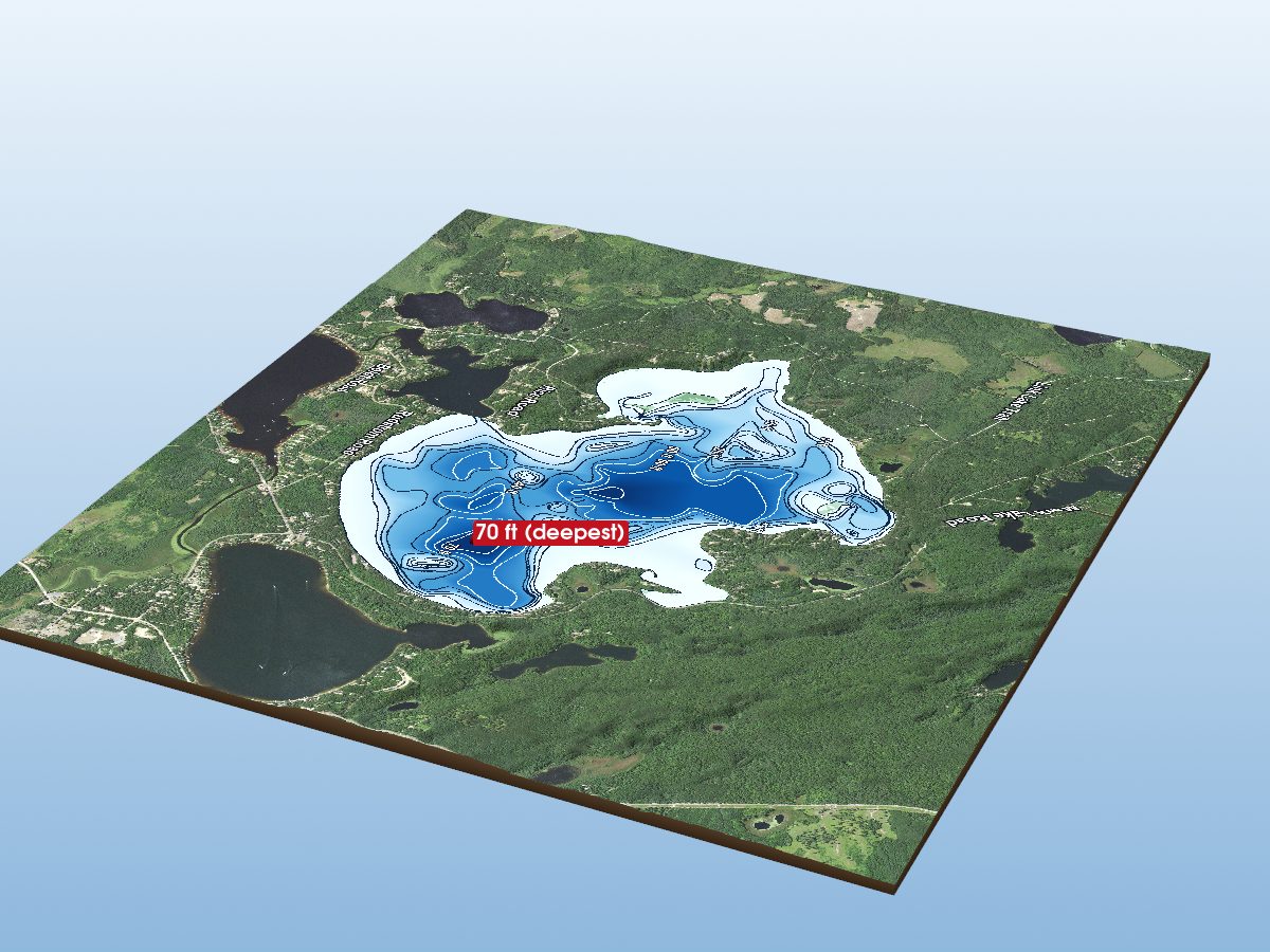 Depth map of Sturgeon Lake