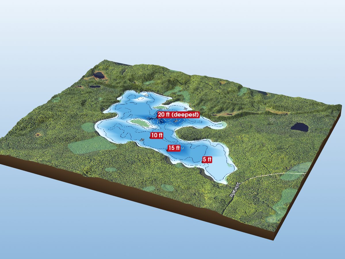 Depth map of Sucker Lake