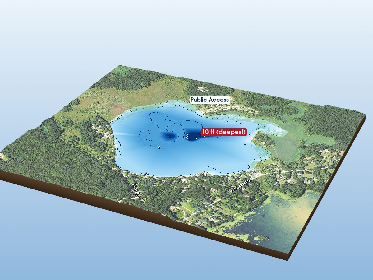 Depth map of Sugarloaf Lake