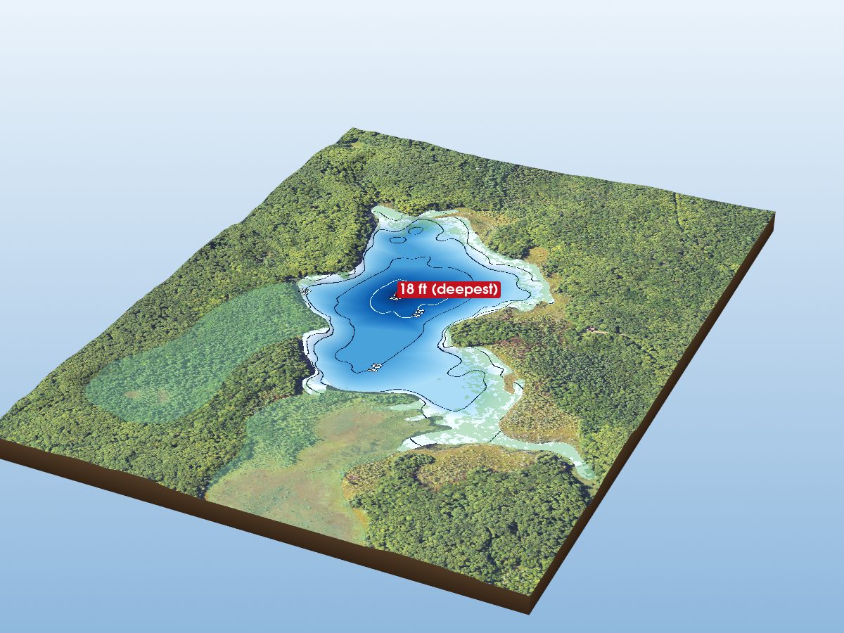 Depth map of Sun Dance Lake