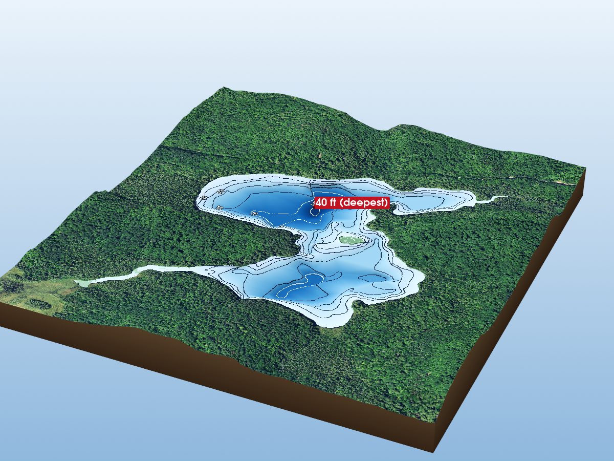 Depth map of Sunday Lake