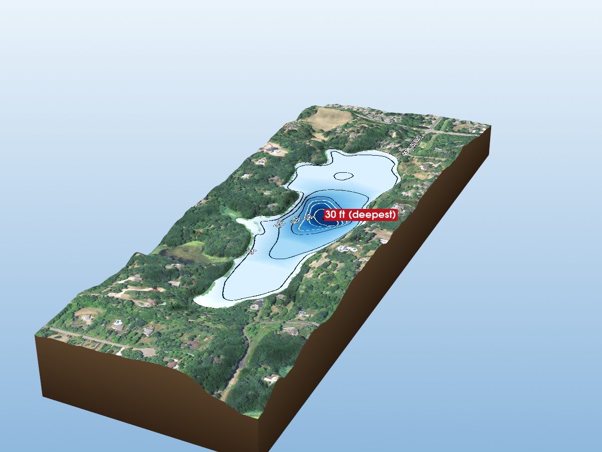 Depth map of Sunfish Lake