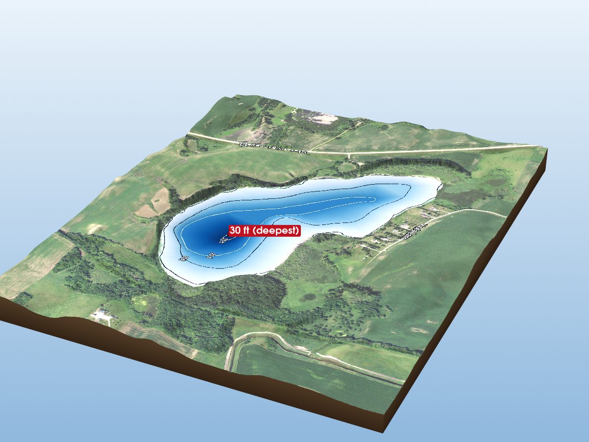 Depth map of Sunfish Lake