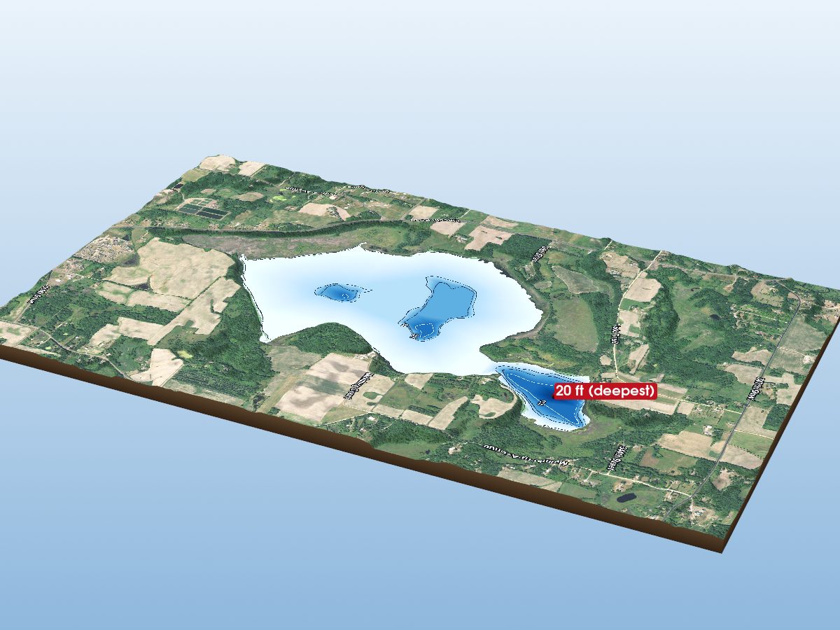 Depth map of Sunrise Lake