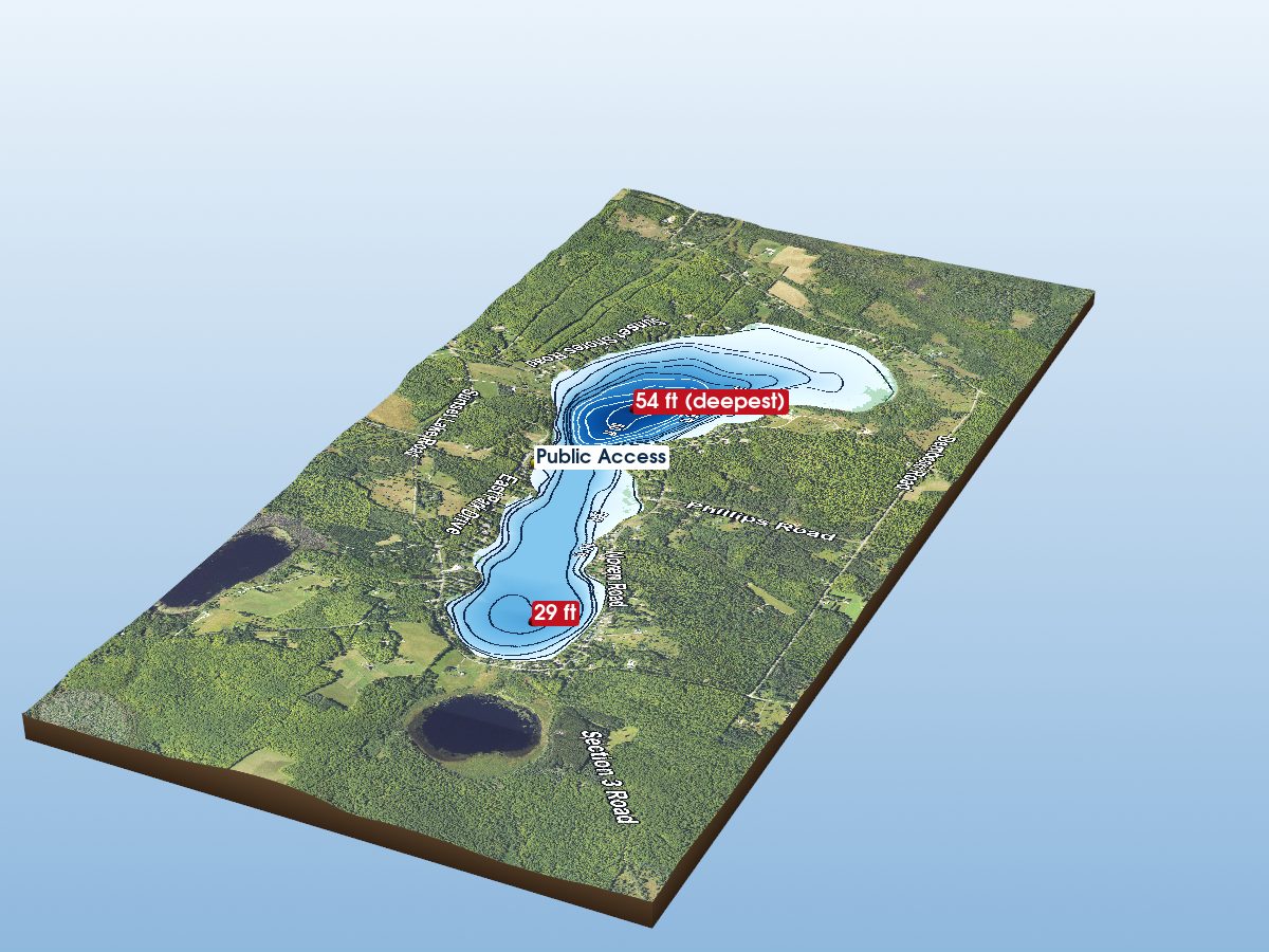 Depth map of Sunset Lake