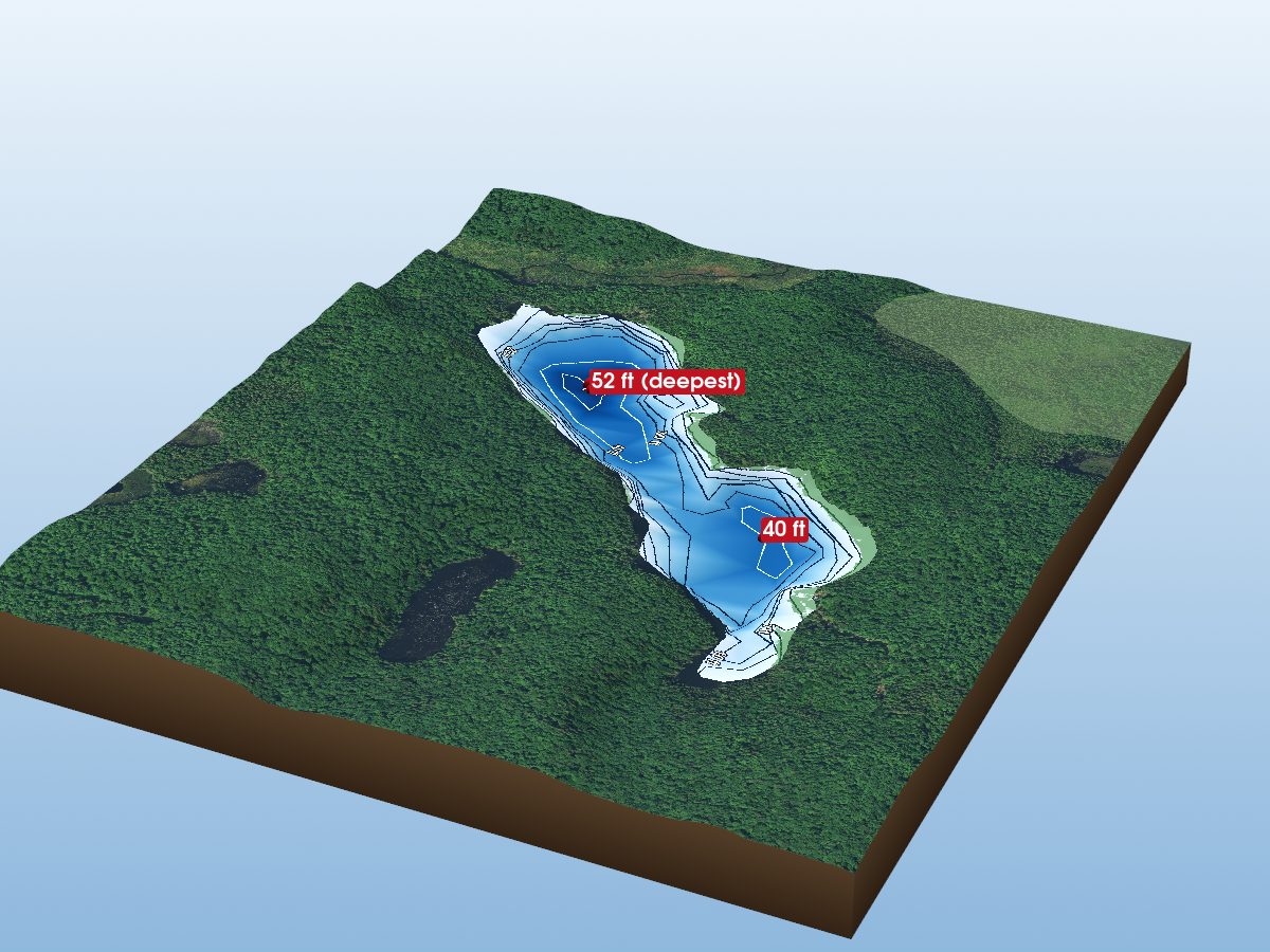 Depth map of Surprise Lake